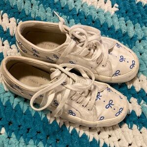 Sincerely Jules Sneakers with Blue Bow Pattern